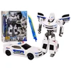 Lean Toys Transformuojamas automobilis-robotas 2in1 baltas