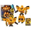 Lean Toys Geltonas Sportiškas 2in1 Transformuojantis Automobilis-Robotas