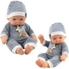 Lean Toys Lėlė kūdikis su pilka pižama ir kepuryte 24 cm