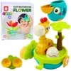 Lean Toys Spalvingas žirafos formos vonios žaislas su siurbtukais