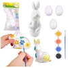 Lean Toys Putplasčio Velykų dekoravimo rinkinys kiškutis ir 3 kiaušiniai