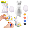 Lean Toys Bunny Styrofoam Decorations Painting Kit 2 Eggs Paints