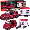 Lean Toys Kabrioletas su arklių priekaba raudonas