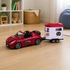 Lean Toys Kabrioletas su arklių priekaba raudonas