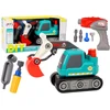Lean Toys Vaikiškas surenkamas vikšrinis ekskavatorius