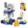 Lean Toys Rinkinys Do Sprzątania Dla Dzieci Vežimėlis Dulkių siurblys Mop Priedai 29 el.