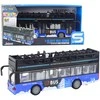 Lean Toys Dviaukštis miesto autobusas 1:16 su šviesomis ir garsais, mėlynas