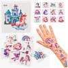 Lean Toys Vaikiškos laikinos tatuiruotės su vienaragiais, įvairiaspalvės, 5 × 5 cm, 25 vnt.