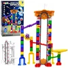 Lean Toys Rutuliukų takelio konstruktorius su bateriniu keltuvu, 56 × 44 cm, 153 dalių