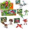 Lean Toys Dinozaurų ir Robotų Konstrukciniai Blokeliai 2-in-1, 50-70 vnt.