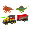 Lean Toys Figūrėlių rinkinys Dinozaurai su raketų automobiliu ir puspriekabe LeanToys