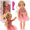 Lean Toys Lėlė Lala rožinėje suknelėje su šukuosena