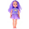 Lean Toys Lėlė su violetine suknele ir šukuosena