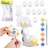 Lean Toys Putplasčio Velykų dekoravimo rinkinys su kiškučiu ir 9 kiaušiniais