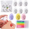 Lean Toys Jajka Velykiniai putplasčio kiaušiniai dažymui žymekliais, gėlių raštas C, 6 vnt.