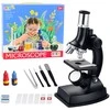 Lean Toys Mikroskopas vaikams su priedais 300x didinimas