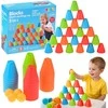 Lean Toys Švietimo įgūdžių žaidimas su spalvotomis taurėmis 38 vnt.