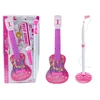 Lean Toys Elektrinė gitara su mikrofonu ir stovu vaikams, rožinė