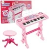 Lean Toys Elektroninis pianinas vaikams su mikrofonu, 37 klavišai, rožinis