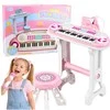 Lean Toys Elektroninis pianinas rožinis