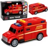 Lean Toys Gelbėjimo automobilis su šviesos ir garso efektais, raudonas, 15,5 × 7 × 5 cm