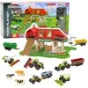 Lean Toys Ūkio Rinkinys su Traktoriais ir Gyvūnais, 42 dalys