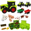 Lean Toys Ūkio figūrėlių rinkinys su traktoriaus dėže, įvairiaspalvis, 32,5 × 23 × 11,5 cm, 28 dalių