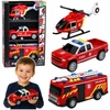 Lean Toys Gelbėjimo transporto priemonių rinkinys su šviesos ir garso efektais, raudonas, 3 vnt.