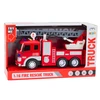 Lean Toys Gaisrinis automobilis su strėle 1:16, šviesos, garsai, vandens purkštuvas