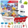 Lean Toys Žaislinis žvejybos laivas su vandens cirkuliacija ir aksesuarais