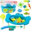 Lean Toys Žaidimų stalas vaikams vėžlio formos su žvejybos rinkiniu, mėlynas