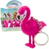 Lean Toys Flamingo formos LED raktų pakabukas su garsu