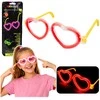 Lean Toys Neoniniai širdies formos šviečiantys akiniai su lanksčiomis šviesos lazdelėmis, universalūs, vaikams ir suaugusiems, raudoni