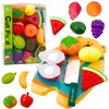 Lean Toys Vaikiškas žaislinių vaisių pjaustymo rinkinys su peiliu ir lentelė