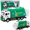 Lean Toys Žaislinis šiukšliavežis su metaline kabina ir šviesomis