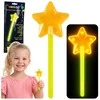 Lean Toys Neoninė fluorescencinė žvaigždės formos švytinti lazdelė vakarėliams ir festivaliams, 22 cm