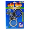 Lean Toys Handcuffs for a Little Policeman, Metal, with Keys, for Children, Sidabrinis