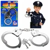 Lean Toys Handcuffs for a Little Policeman, Metal, with Keys, for Children, Sidabrinis