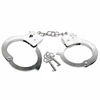 Lean Toys Handcuffs for a Little Policeman, Metal, with Keys, for Children, Sidabrinis