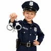 Lean Toys Handcuffs for a Little Policeman, Metal, with Keys, for Children, Sidabrinis