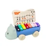 Lean Toys Žaisliniai begemoto formos cimbolai su ratais vaikams
