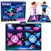 Lean Toys Interaktyvus šokių kilimėlis dviem žaidėjams su LED apšvietimu ir muzika, įvairiaspalvis, 120 x 95 cm