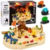Lean Toys Interactive Manual Arcade Track with Dinosaurs 8 Challenges Vehicles