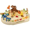 Lean Toys Interactive Manual Arcade Track with Dinosaurs 8 Challenges Vehicles