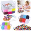 Lean Toys 9000 dalių karoliukų rinkinys su dėklu ir šablonais