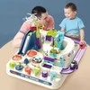 Lean Toys Interaktyvi vaikų kliūčių trasa su keturiais automobiliais