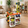 Lean Toys Žaislinis prekybos centro rinkinys su kasos aparatu ir skaitytuvu, įvairiaspalvis, 82 × 48 × 41 cm, apie 60 dalių