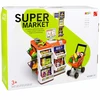 Lean Toys Žaislinis prekybos centro rinkinys su kasos aparatu ir skaitytuvu, įvairiaspalvis, 82 × 48 × 41 cm, apie 60 dalių