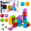 Lean Toys Magnetinis konstruktorius su kamuoliukų trasa, spalvotas, 5,5 × 5,5 cm, 33 vnt.