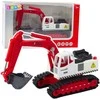 Lean Toys Vikšrinis ekskavatorius su metaliniu kaušu ir šviesos bei garso efektais